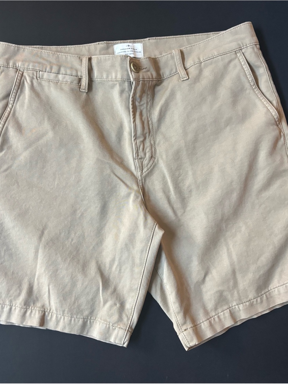 7 for All Mankind Men's Khaki Chino Shorts - Classic Fit